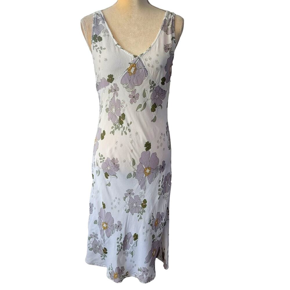 H&M Floral Sleeveless Flowy Floral Midi Dress